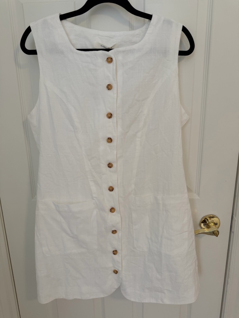 NWT Commense White Button-Front Shift Dress
